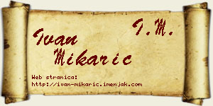 Ivan Mikarić vizit kartica